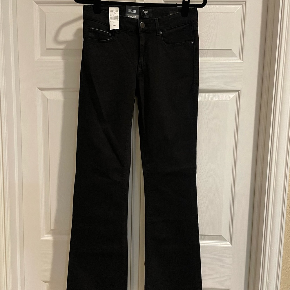 NWT Barneys New York Black Midrise Flare Jeans